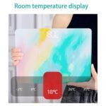 JINGYAN Básculas digitales Báscula corporal baño inteligente peso recargable por USB para accesorios de gimnasio en casa monitoreo de temperatura ambiente