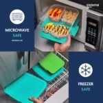 Sistema NEST IT Recipientes para preparación de comidas | 1,9 litros | Recipientes herméticos para almacenamiento de alimentos con compartimentos y tapas | Sin BPA | Verde | Paquete de 5