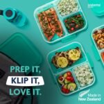 Sistema NEST IT Recipientes para preparación de comidas | 1,9 litros | Recipientes herméticos para almacenamiento de alimentos con compartimentos y tapas | Sin BPA | Verde | Paquete de 5