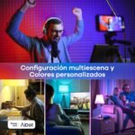 Linkind Matter Bombilla Inteligente RGBTW, WiFi LED E27, Bombilla Multicolor RGB/RGBTW 1800K-6500K, Compatible con Alexa Google Home, 9W Equivalente a 60W, Pack de 4