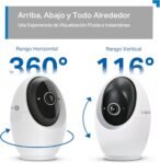 Tapo C260 Cámara de Vigilancia WiFi Interior, Seguridad para el Hogar, 4K 8MP 360°, Detección AI, Grabación Local/Nube, Privacidad Física, Zoom 18x, Seguimiento, Audio Bidireccional, microSD