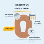MySweetStitch – 25 x parche Dexcom G6, Overpatch Ø 70 x 55 mm, protector de sensor, parches de sensor, impermeable, transpirable, suave para la piel, Beige