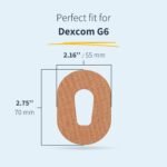 MySweetStitch – 25 x parche Dexcom G6, Overpatch Ø 70 x 55 mm, protector de sensor, parches de sensor, impermeable, transpirable, suave para la piel, Beige