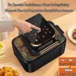 Freidora De Aire, Freidora De Aire Visual De 12 L, Horno Inteligente De 1700 W con Pantalla Táctil Digital, Freidora Sin Aceite, Tiempo Y Temperatura Ajustables,Black
