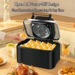Freidora De Aire, Freidora De Aire Visual De 12 L, Horno Inteligente De 1700 W con Pantalla Táctil Digital, Freidora Sin Aceite, Tiempo Y Temperatura Ajustables,Black