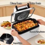 Freidora De Aire, Freidora De Aire Visual De 12 L, Horno Inteligente De 1700 W con Pantalla Táctil Digital, Freidora Sin Aceite, Tiempo Y Temperatura Ajustables,Black