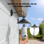 Codnida Cámara de Vigilancia WiFi Exterior/Interior 2K, Cámaras IP PTZ 360 Grados con Grabación Continua 24/7, Visión Nocturna Inteligente en Color, Detección de Movimiento