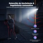 Codnida Cámara de Vigilancia WiFi Exterior/Interior 2K, Cámaras IP PTZ 360 Grados con Grabación Continua 24/7, Visión Nocturna Inteligente en Color, Detección de Movimiento
