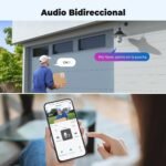 Codnida Cámara de Vigilancia WiFi Exterior/Interior 2K, Cámaras IP PTZ 360 Grados con Grabación Continua 24/7, Visión Nocturna Inteligente en Color, Detección de Movimiento