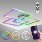 BKLicht Lámpara de techo LED Smart WiFi I Aplicación y control remoto I Regulable I CCT I RGB I Control por voz I Compatible con iOS y Android