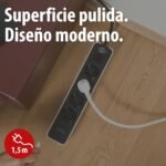 Brennenstuhl Ecolor Regleta de enchufes de 4 vías con enchufe USB (Regleta con 2x USB C, interruptor y cable de 1,5m) blanco/negro