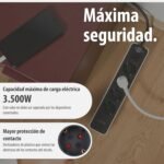Brennenstuhl Ecolor Regleta de enchufes de 4 vías con enchufe USB (Regleta con 2x USB C, interruptor y cable de 1,5m) blanco/negro