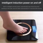 JINGYAN Básculas digitales Básculas de baño Báscula de peso digital inalámbrica inteligente Balance de agua y grasa corporal Analizador de composición BIM