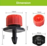Hydrogarden 300 Unids 1/4 Pulgada Sistema de Micro Riego Ajustable Riego por Goteo Pulverizadores de Riego Emisor Antiobstrucción Goteo Suministros de Jardín Rojo