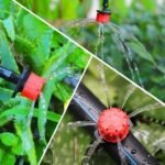 Hydrogarden 300 Unids 1/4 Pulgada Sistema de Micro Riego Ajustable Riego por Goteo Pulverizadores de Riego Emisor Antiobstrucción Goteo Suministros de Jardín Rojo