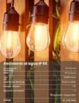 Svater – Guirnalda de luces LED para exterior, 38 m, S14, E27, resistente al agua, IP65, resistente al agua, para jardín, Navidad, boda, tienda, blanco cálido, 2700 K