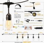 Svater – Guirnalda de luces LED para exterior, 38 m, S14, E27, resistente al agua, IP65, resistente al agua, para jardín, Navidad, boda, tienda, blanco cálido, 2700 K