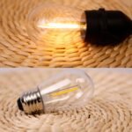 Svater – Guirnalda de luces LED para exterior, 38 m, S14, E27, resistente al agua, IP65, resistente al agua, para jardín, Navidad, boda, tienda, blanco cálido, 2700 K