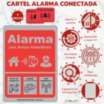 Señal de alarma Dibond | 20x30cm | + 2 pegatinas de alarma gratis | Protección interior y exterior