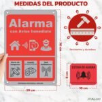 Señal de alarma Dibond | 20x30cm | + 2 pegatinas de alarma gratis | Protección interior y exterior