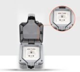 Enchufe de pared USB para exteriores, resistente al agua IP66, toma de corriente para exteriores con tapa abatible para jardines y garajes al aire libre (único)