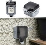 Enchufe de pared USB para exteriores, resistente al agua IP66, toma de corriente para exteriores con tapa abatible para jardines y garajes al aire libre (único)