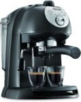 De’longhi EC201.CD.B Cafetera de Bomba Tradicional (15 Bares de Presión, 2 Tazas, Café Molido o Filtros Monodosis) Negra