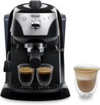De’longhi EC201.CD.B Cafetera de Bomba Tradicional (15 Bares de Presión, 2 Tazas, Café Molido o Filtros Monodosis) Negra