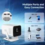 Proyector Portátil 4K-8K 2026, Proyector para Android 14 WiFi 6 y Bluetooth 5.4, Hardware de Corrección Trapezoidal, Proyección 40-120», Home Cinema y Gaming (Aplicaciones integradas)