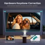 Proyector Portátil 4K-8K 2026, Proyector para Android 14 WiFi 6 y Bluetooth 5.4, Hardware de Corrección Trapezoidal, Proyección 40-120», Home Cinema y Gaming (Aplicaciones integradas)