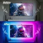 Tira LED 3M para TV de 32″-45″, Tira LED para TV Bluetooth – 16 millones de colores | Sincronizar con música y juegos | Control remoto 2.4G sin demora | Luces LED Fácil Instalación (Adhesivo 3M)