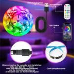 Tira LED 3M para TV de 32″-45″, Tira LED para TV Bluetooth – 16 millones de colores | Sincronizar con música y juegos | Control remoto 2.4G sin demora | Luces LED Fácil Instalación (Adhesivo 3M)