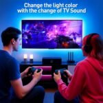 Tira LED 3M para TV de 32″-45″, Tira LED para TV Bluetooth – 16 millones de colores | Sincronizar con música y juegos | Control remoto 2.4G sin demora | Luces LED Fácil Instalación (Adhesivo 3M)