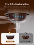 Neretva Cafetera, Cafetera Espresso Profesional con Manómetro Visible 1450W Tanque de Acero Inoxidable 1.8L y Cafetera Doméstica Vaporizador 15 Bar – Espresso/Latte/Cappuccino/Machiato