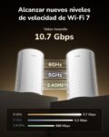 Cudy Tri-Band WiFi 7 BE11000 Sistema de Malla 6 Transmisiones 10 Gbps, 4 Puertos 2.5G, MU-MIMO, Multi-VPN, Cudy APP, Antenas Inteligentes, M11000 2-Pack