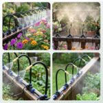 Kit de Riego por Goteo y Aspersor Automático 360°, Boquilla de Latón Ajustable, Manguera de 10 m, 10 Posiciones, Fácil Instalación para Jardín Balcón