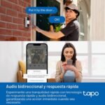Tapo D210 Timbre Inalámbrico 2K 3MP Cámara Ultra Clara, Timbre con Vídeo Inalámbrico, Timbre Incluido, Color Nocturno, Detección AI sin TP-Link, IP65, Batería de 6 Meses, No