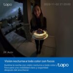 Tapo D210 Timbre Inalámbrico 2K 3MP Cámara Ultra Clara, Timbre con Vídeo Inalámbrico, Timbre Incluido, Color Nocturno, Detección AI sin TP-Link, IP65, Batería de 6 Meses, No