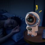 Qcwwy Altavoz inteligente AI, altavoz inteligente con sonido HD de 6 W con reloj y luz nocturna adecuado para la decoración del dormitorio del hogar (2)