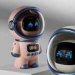 Qcwwy Altavoz inteligente AI, altavoz inteligente con sonido HD de 6 W con reloj y luz nocturna adecuado para la decoración del dormitorio del hogar (2)