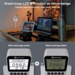 KETOTEK Monitor de electricidad, medidor de consumo eléctrico, medidor de consumo de energía con pantalla LCD retroiluminada, enchufe del medidor de corriente