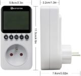 KETOTEK Monitor de electricidad, medidor de consumo eléctrico, medidor de consumo de energía con pantalla LCD retroiluminada, enchufe del medidor de corriente