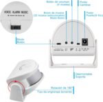 Kerui – Timbre Inalámbrico M5, Detector de Movimiento con Alarma Sonora para Puerta/Puerta/Casa y Tienda/Oficina, Alarma de Seguridad