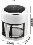 Freidora digital inteligente con pantalla a color, capacidad de 4,5 l, control táctil, freidora de aire visual para pollo y patatas fritas, función de horneado