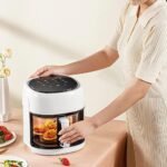 Freidora digital inteligente con pantalla a color, capacidad de 4,5 l, control táctil, freidora de aire visual para pollo y patatas fritas, función de horneado