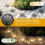 NIBSHOOM 8 Paquetes Luces Solares LED Jardín Exterior, Luz Solar Exterior IP68 Impermeable, 8 Lámparas Solares LED para Lunga Durata, por Giardino, Terraza Jardín, Camino (Blanco Cálido)