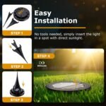 NIBSHOOM 8 Paquetes Luces Solares LED Jardín Exterior, Luz Solar Exterior IP68 Impermeable, 8 Lámparas Solares LED para Lunga Durata, por Giardino, Terraza Jardín, Camino (Blanco Cálido)