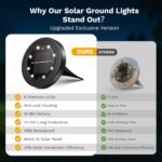 NIBSHOOM 8 Paquetes Luces Solares LED Jardín Exterior, Luz Solar Exterior IP68 Impermeable, 8 Lámparas Solares LED para Lunga Durata, por Giardino, Terraza Jardín, Camino (Blanco Cálido)