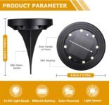 NIBSHOOM 8 Paquetes Luces Solares LED Jardín Exterior, Luz Solar Exterior IP68 Impermeable, 8 Lámparas Solares LED para Lunga Durata, por Giardino, Terraza Jardín, Camino (Blanco Cálido)