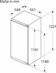 Siemens KI42LVFE0 iQ300 122 x 56 cm Bisagra plana 187 litros Enfriador Congelador Enfriamiento más rápido Enfriamiento uniforme Iluminación LED